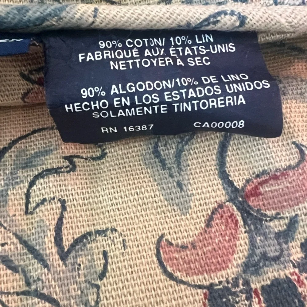 Vintage Ralph Lauren Provence Queen Full Comforter Beige Floral Cotton Linen EUC